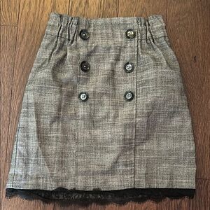 Gray Buttoned Women's Skirt